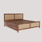 Rattan cane sheesaam wood without storage bed (honey finish) - Image 4