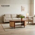 Boston cane  Sheesham Wood Oval Coffee Table(honey finish)