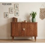 Fulter Solid Wood Two Door Sideboard Cabinet (brown finish )