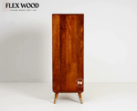 Boston Solid Wood Rattan Cane Tall Chest of Drawer Five Drawer( honey finish) - Image 4