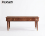 Fulter Solid Wood Coffee Table Two Drawer - Brown Finish - Image 2