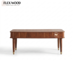 Fulter Solid Wood Coffee Table Two Drawer - Brown Finish - Image 5