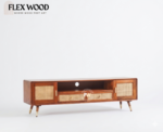Boston solid Wood Rattan Cane Tv Cabinet(honey finish) - Image 3