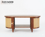 Boston cane  Sheesham Wood Oval Coffee Table(honey finish) - Image 4