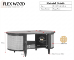 Boston cane  Sheesham Wood Oval Coffee Table(honey finish) - Image 3