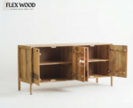 Begoin Solid Wood Sideboard Cabinet - Natural Finish - Image 4
