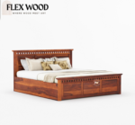 Adolph solid wood box  Storage Bed king size(honey finish) - Image 3