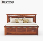 Adolph solid wood box  Storage Bed king size(honey finish) - Image 2