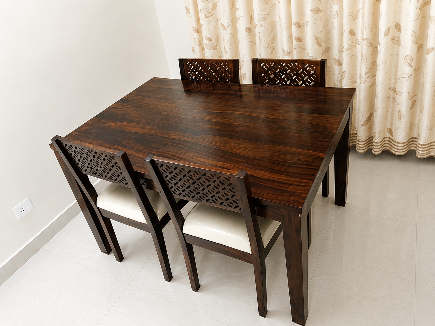 Cambery solid wood Dining Table with chair for dining room(honey finish) photo review