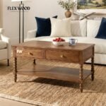Flexwood modern  Drawer Coffee Table( brown finish)