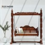 Mango Wood Hand-Carved Swing (Jhula) with Stand