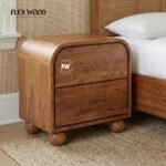 Flexwood Modern Bedside Table( brown finish)