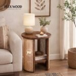 Wooden Round Bedside Table