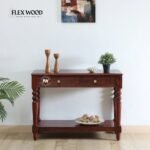 Sheesham Wood Console Table In Honey Oak Finish