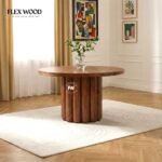 Flexwood solid wood 4 Seater Dining Table( brown finish) - Image 2