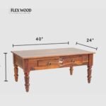 Mumbai Sheesham Wood Two Drawer Coffee Table(honey finish) - Image 6