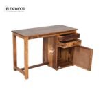 Rattan cane Sheesham Wood Study Table in (Teak Finish) - Image 3