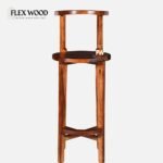 Sheesham Wood Bar Chair In Rustic Teak Finish - Image 2