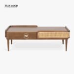 Flexwood Rattan cane  Coffee Table Mango Wood(teak finish)