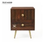 Flexwood Modern Bedside Table( dark brown finish) - Image 4