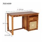 Rattan cane Sheesham Wood Study Table in (Teak Finish) - Image 6