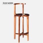 Sheesham Wood Bar Chair In Rustic Teak Finish - Image 3