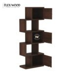 Sheesham Wood 5-Layer Ladder Bookshelf In Walnut - Image 4