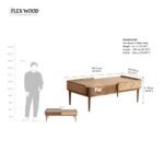 Flexwood Rattan cane  Coffee Table Mango Wood(teak finish) - Image 5