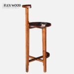 Sheesham Wood Bar Chair In Rustic Teak Finish - Image 4