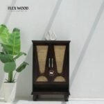 Sheesham Wood Shoe Rack with Cane Detailing