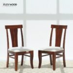Sheesham Wood Dining Chair with Cushioned Seat set of 2 (Honey finish) - Image 2