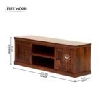 Flexwood Solid Sheesham Wood Tv Unit(honey finish) - Image 7