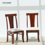 Sheesham Wood Dining Chair with Cushioned Seat set of 2 (Honey finish)