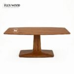 Flexwood solid wood 6 Seater Dining Table( brown finish) - Image 2