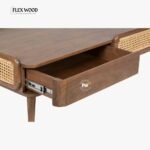 Flexwood Rattan cane  Coffee Table Mango Wood(teak finish) - Image 3