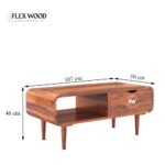 Wood Rectangle Coffee Table - Image 6
