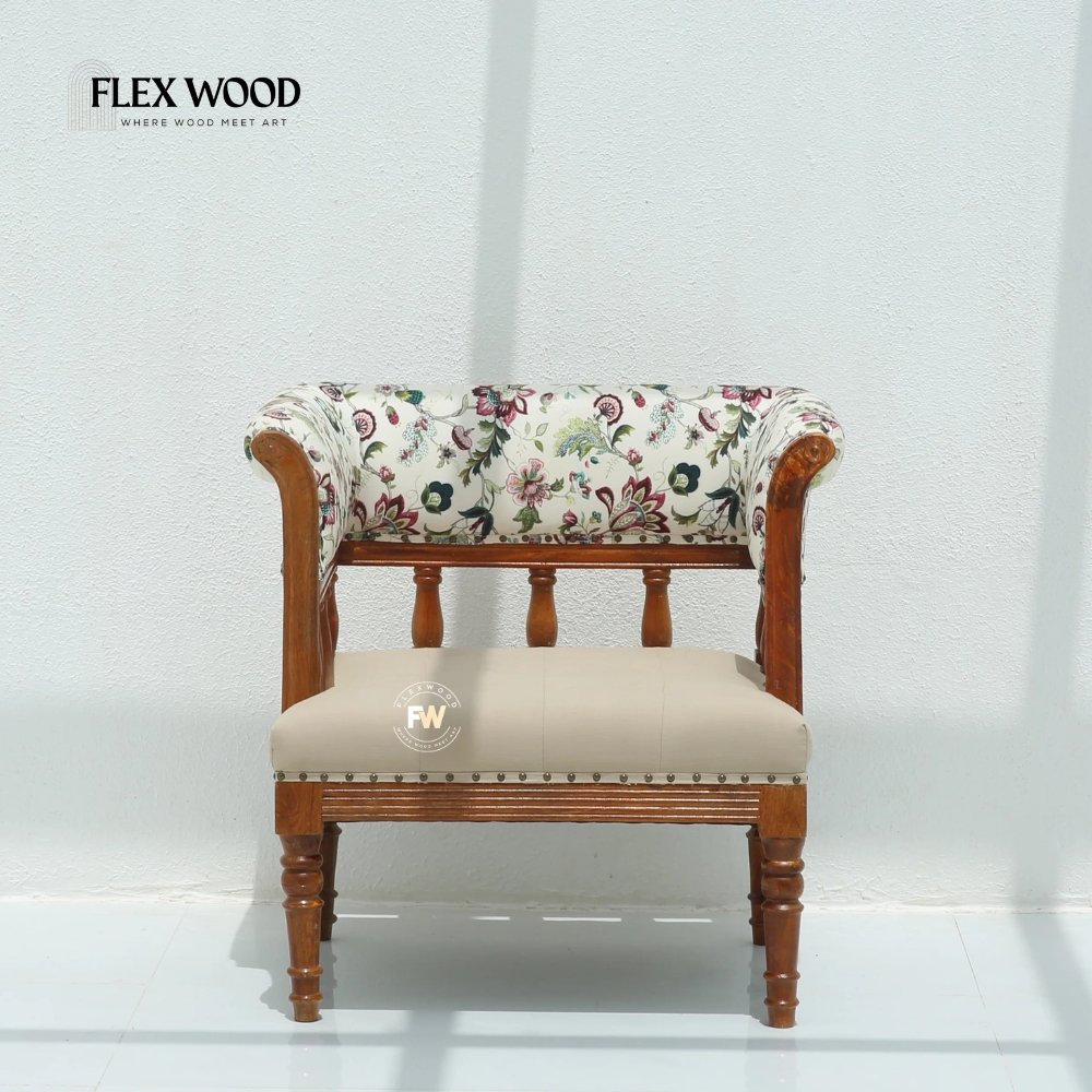 15 Mango Wood Arm Chair with Back Rest - Image 1