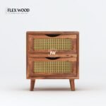 Wood Cane Bedside Table - Image 2