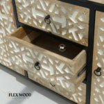 Solid Mango Wood and Iron 3 Drawers & 2 Doors Sideboard - Image 4