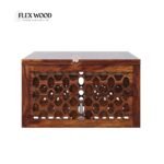 Flexwood Solid Sheesham Wood Coffee Table Set With 4 Stools(honey finish - Image 5