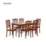 Solid Sheesham Wood 6 Seater Dining Table Set With 6 Chairs(honey finish) - Image 2