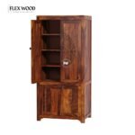 Solid Sheesham Wood Shoe Rack Cabinet - Image 3