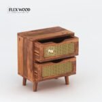 Wood Cane Bedside Table - Image 3