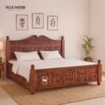 Sheesham Wood King Size Bed in Honey Finish