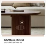 Modern Tall Coffee Table With Solid Wood Legs(walnut finish) - Image 2