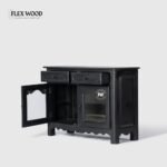 Flexwood modern Cabinet with Glass panels( black finish) - Image 5