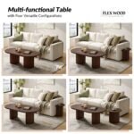 Modern Tall Coffee Table With Solid Wood Legs(walnut finish) - Image 5