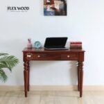 Sheesham Wood Writing Table In Honey Oak Finish