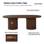 Modern Tall Coffee Table With Solid Wood Legs(walnut finish) - Image 4