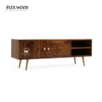 Flexwood solid wood TV Cabinet unit ( brown finish) - Image 3